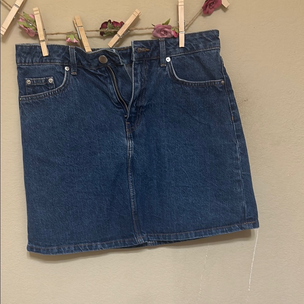 H&M Blue Mini Pencil Skirt Casual